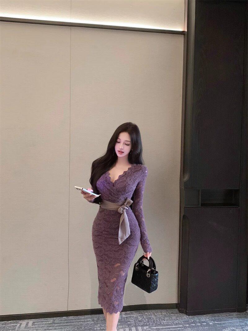 Purple Lace V-Neck Women’s Spring/Autumn Long Sleeve Bodycon Midi Dress with Slit and Lace-up Design M фіолетовий
Purple Lace V-Neck Women’s Spring/Autumn Long Sleeve Bodycon Midi Dress with Slit and Lace-up Design M фіолетовий