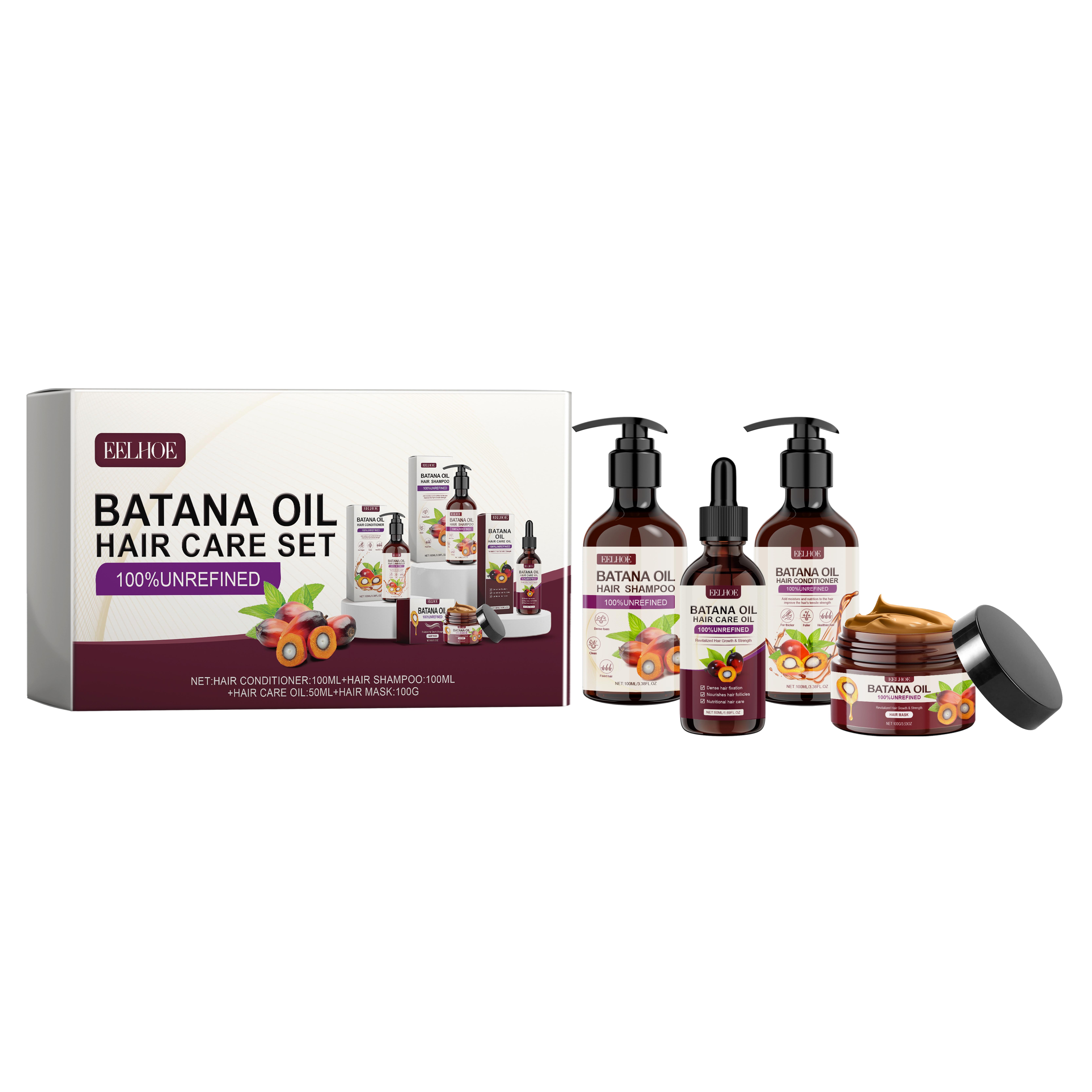 EELHOE Batana Oil Rich Hair Care Set – Repairs Damaged Hair, Adds Moisture, Nourishes, Smooths, and Makes Hair Look Healthy
EELHOE Batana Oil Rich Hair Care Set – Repairs Damaged Hair, Adds Moisture, Nourishes, Smooths, and Makes Hair Look Healthy