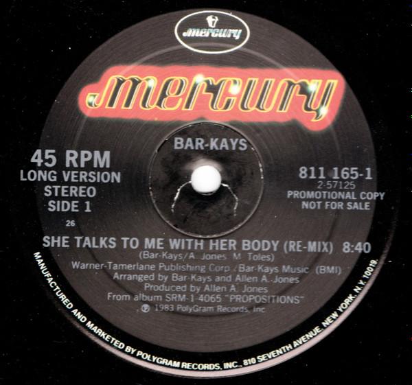 12inch Record BAR-KAYS - She Talks To Me With Her Body (Re-m 8111651 Mercury 1983 US Soul/Funk Used
12inch Record BAR-KAYS - She Talks To Me With Her Body (Re-m 8111651 Mercury 1983 US Soul/Funk Used
