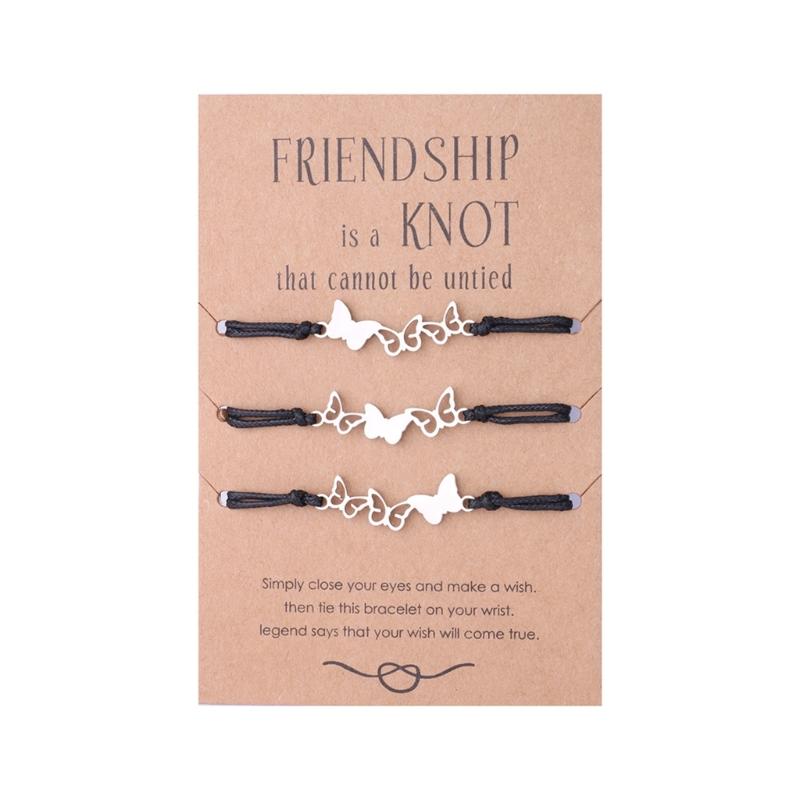 Good Friend Card Bracelet European and American Alloy Hollow Butterfly-shaped Hand-woven Bracelet for Women Sisters 1
Good Friend Card Bracelet European and American Alloy Hollow Butterfly-shaped Hand-woven Bracelet for Women Sisters 1