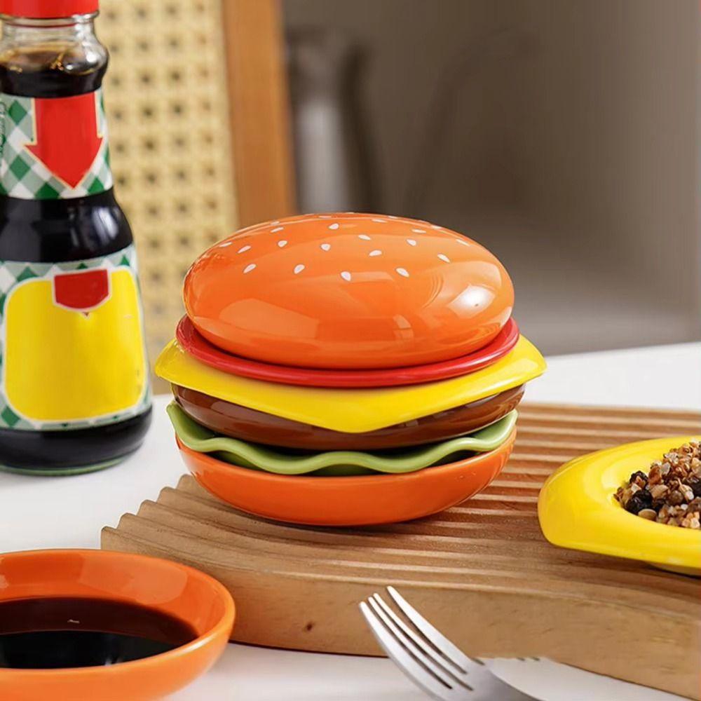 Компактный набор тарелок для приправы бургеров Cartoon Burger, 6 слоев, набор мисок для соуса 6 в 1, кухонный набор
Компактный набор тарелок для приправы бургеров Cartoon Burger, 6 слоев, набор мисок для соуса 6 в 1, кухонный набор