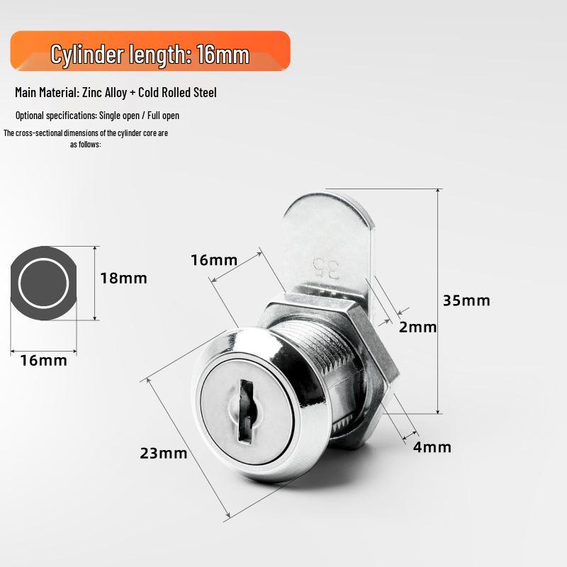 Zinc Alloy Mailbox & Cabinet Lock, 16-30 Sheet Metal, Round Cylinder.
Zinc Alloy Mailbox & Cabinet Lock, 16-30 Sheet Metal, Round Cylinder.