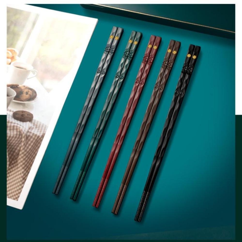 5 пар японских палочек для еды многоразовые палочки для еды безопасные нескользящие бытовые кухонные принадлежности 9,57 дюйма 5 Pairs