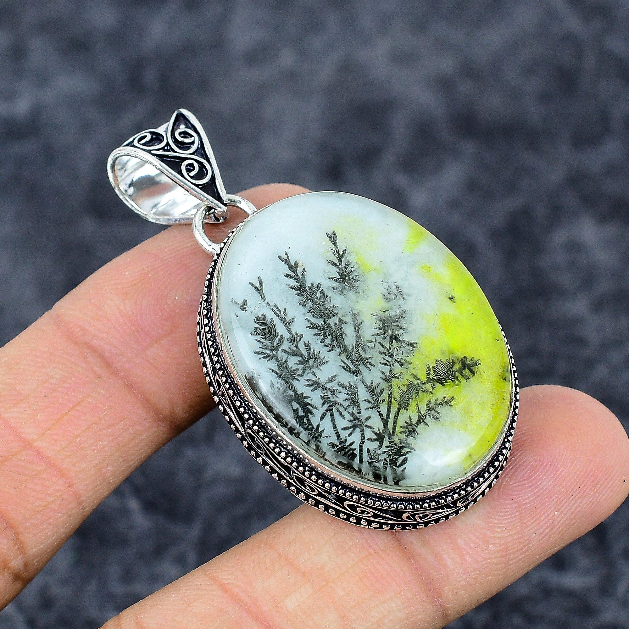 Dendrite Opal Gemstone Handmade 925 Sterling Silver Jewelry Pendant 2.09 M-3275
Dendrite Opal Gemstone Handmade 925 Sterling Silver Jewelry Pendant 2.09 M-3275