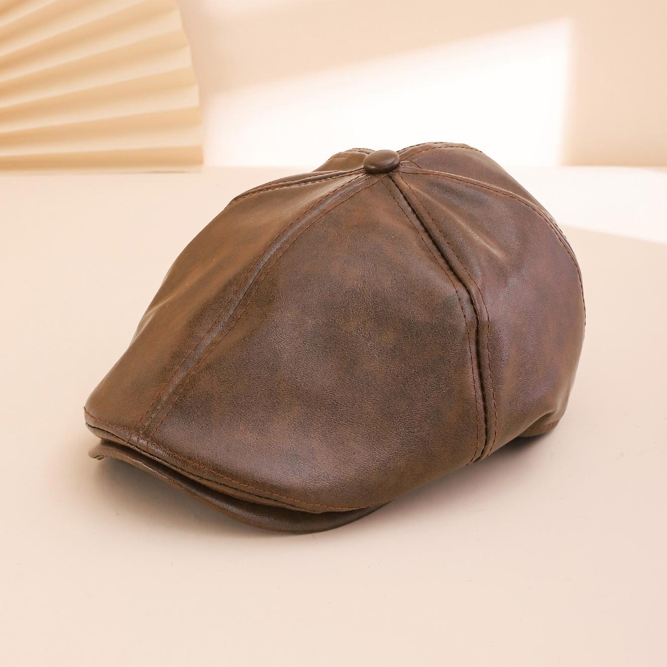 Autumn Winter American Leather Texture Forward Cap, Vintage Painter Hat, Fashion Versatile Artistic Baseball Cap One Size
Autumn Winter American Leather Texture Forward Cap, Vintage Painter Hat, Fashion Versatile Artistic Baseball Cap One Size