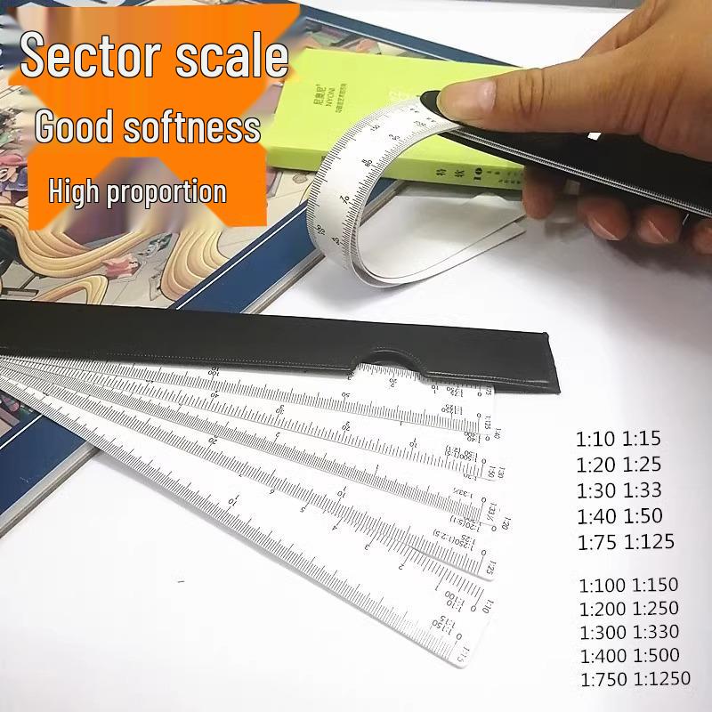 Multi-Function Fan-Shaped Scale Ruler for Indoor Design, Clothing, and Architectural Engineering Drawings
Multi-Function Fan-Shaped Scale Ruler for Indoor Design, Clothing, and Architectural Engineering Drawings
