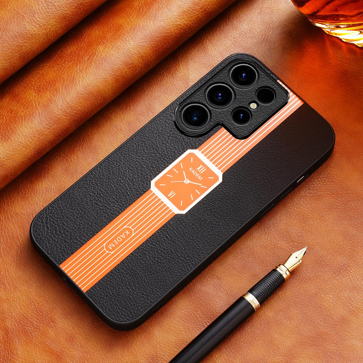 KADEM For Samsung Galaxy S23 Ultra Cover Leather+TPU+Acrylic Phone Guard Electroplating Case Orange
KADEM For Samsung Galaxy S23 Ultra Cover Leather+TPU+Acrylic Phone Guard Electroplating Case Orange