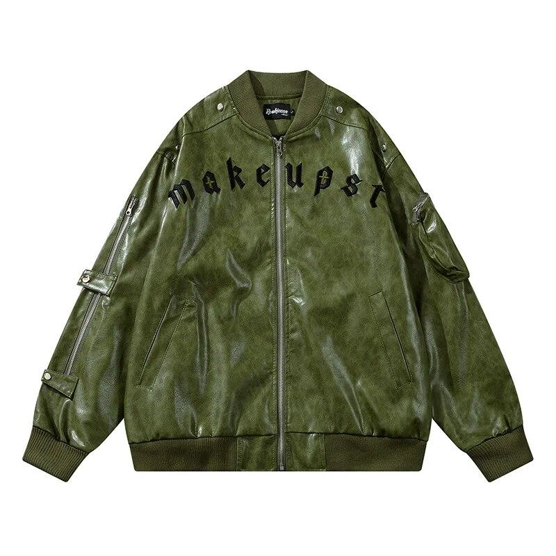 American Retro Glossy PU Leather Jacket Men Oversize Casual Loose Embroidered Motorcycle Coat Couples Street Fashion Hip-hop Top
American Retro Glossy PU Leather Jacket Men Oversize Casual Loose Embroidered Motorcycle Coat Couples Street Fashion Hip-hop Top