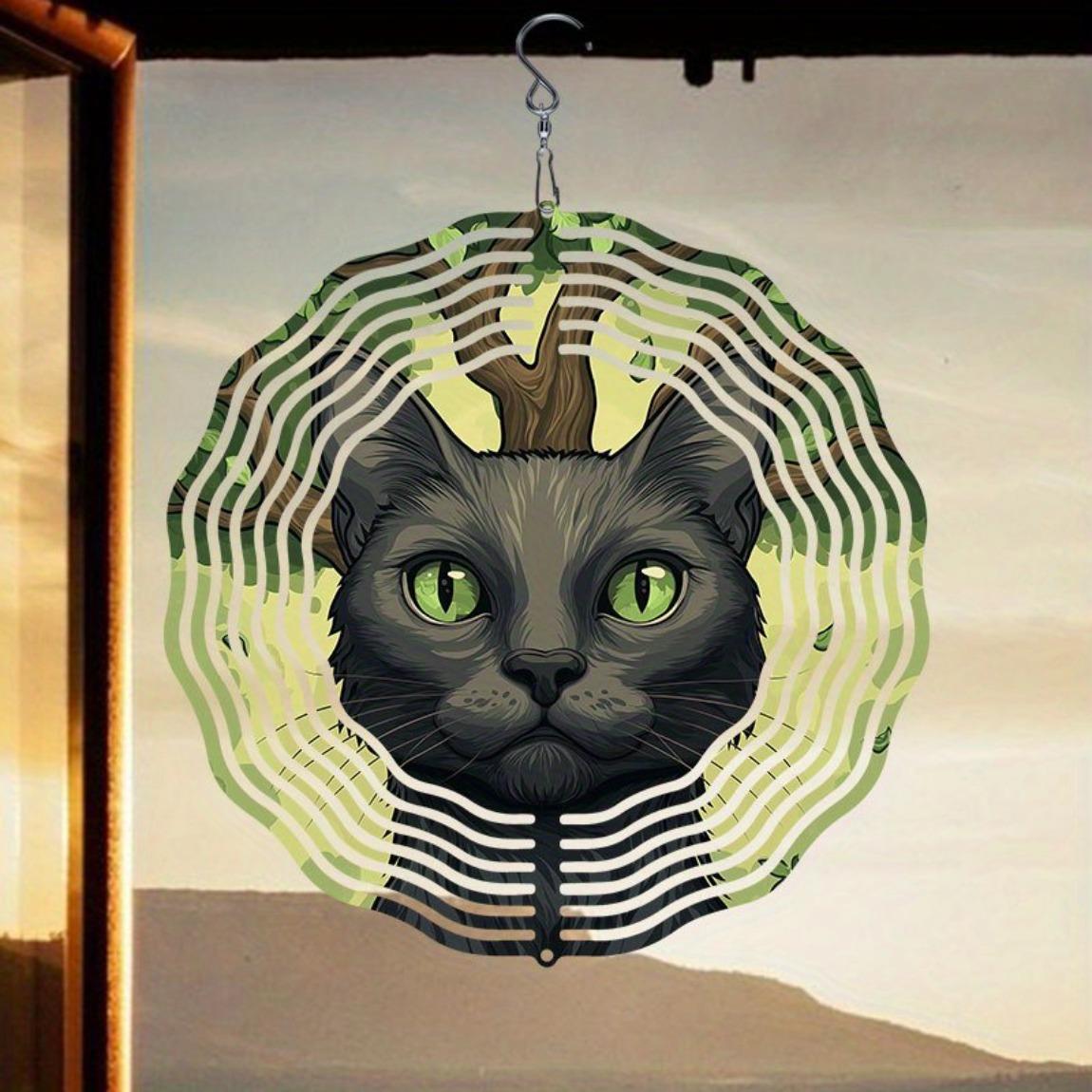 360 Degree Rotating Metal Wind Spinner Outdoor Indoor Black Cat Green Leaves Design Holiday Decor for Halloween Christmas Thanksgiving
360 Degree Rotating Metal Wind Spinner Outdoor Indoor Black Cat Green Leaves Design Holiday Decor for Halloween Christmas Thanksgiving