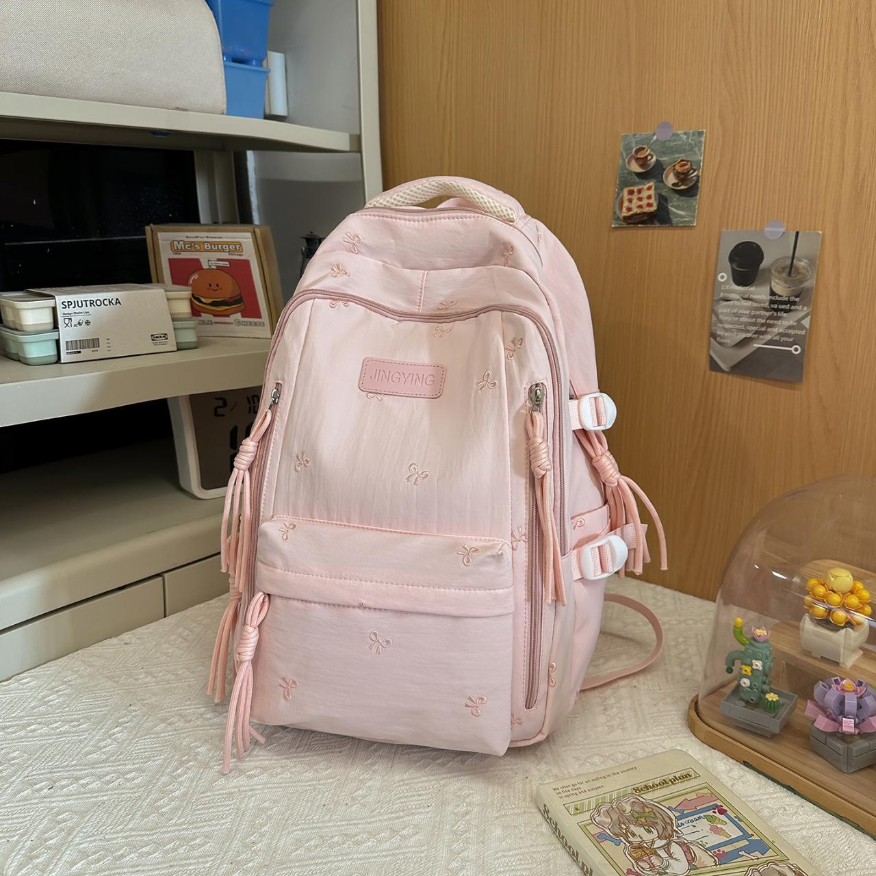 Cute Embroidered Backpack for Women and Girls Fashion School Travel Daypack with Tassel Detail рожевий
Cute Embroidered Backpack for Women and Girls Fashion School Travel Daypack with Tassel Detail рожевий