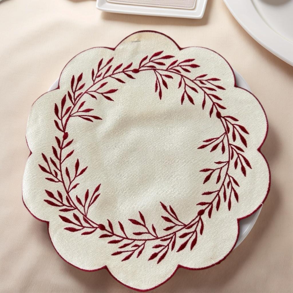 1PC Canvas Embroidered Lace Placemat New Anti-scalding Table Mat Thickened Wear-resistant Hotel Restaurant Household Table Mat 38x38cm&Flower
1PC Canvas Embroidered Lace Placemat New Anti-scalding Table Mat Thickened Wear-resistant Hotel Restaurant Household Table Mat 38x38cm&Flower