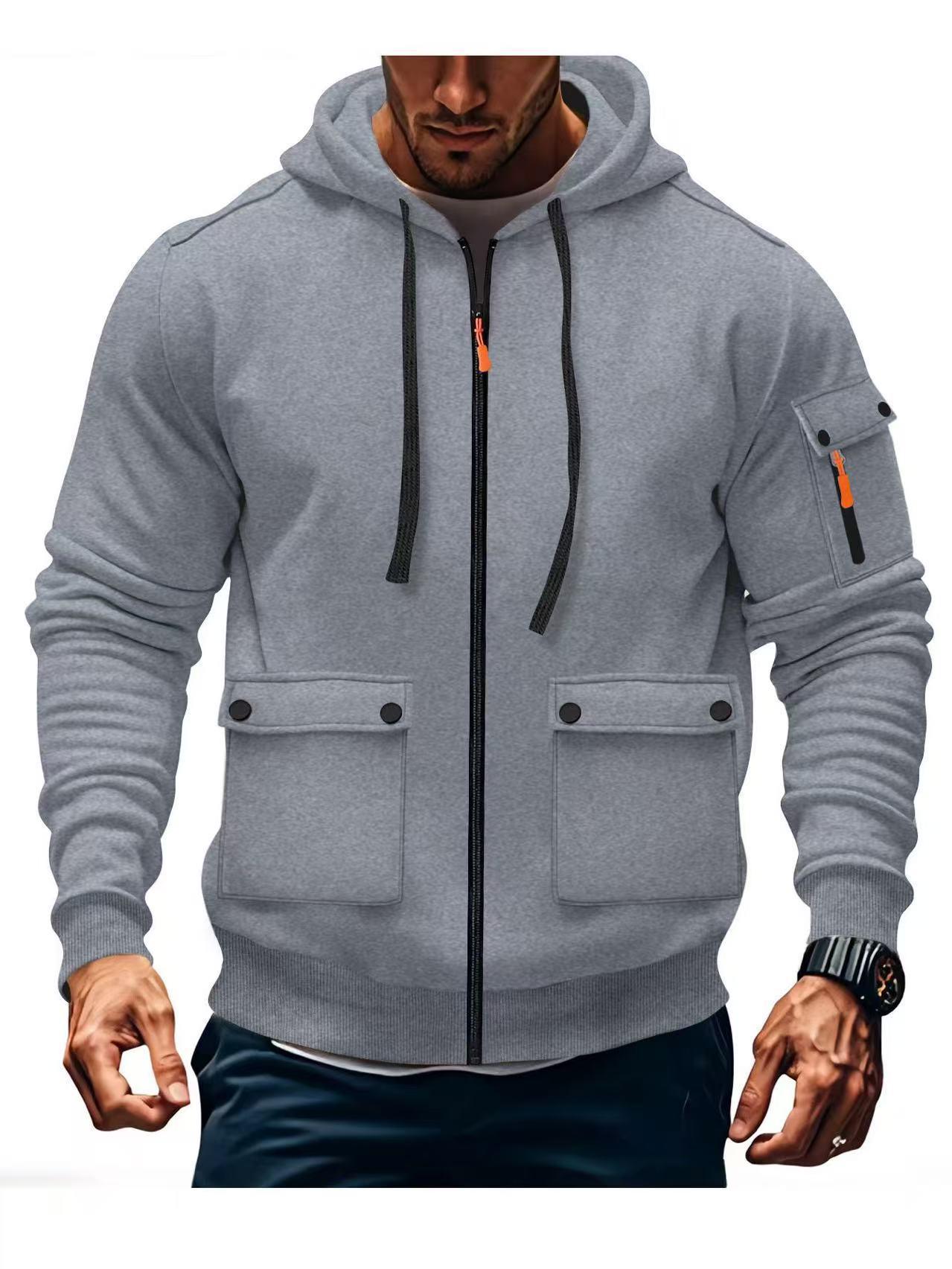Men s Hooded Zipper Jacket - Autumn/Winter Casual Solid Color Plus Velvet Sweatshirt Large світло-сірий колір
Men s Hooded Zipper Jacket - Autumn/Winter Casual Solid Color Plus Velvet Sweatshirt Large світло-сірий колір