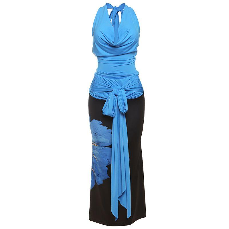 # Sisjuly# Holiday Story Sexy Swing Collar Print Streamers Hanging Neck Dress Women Pleat Slim fit Blue L
# Sisjuly# Holiday Story Sexy Swing Collar Print Streamers Hanging Neck Dress Women Pleat Slim fit Blue L