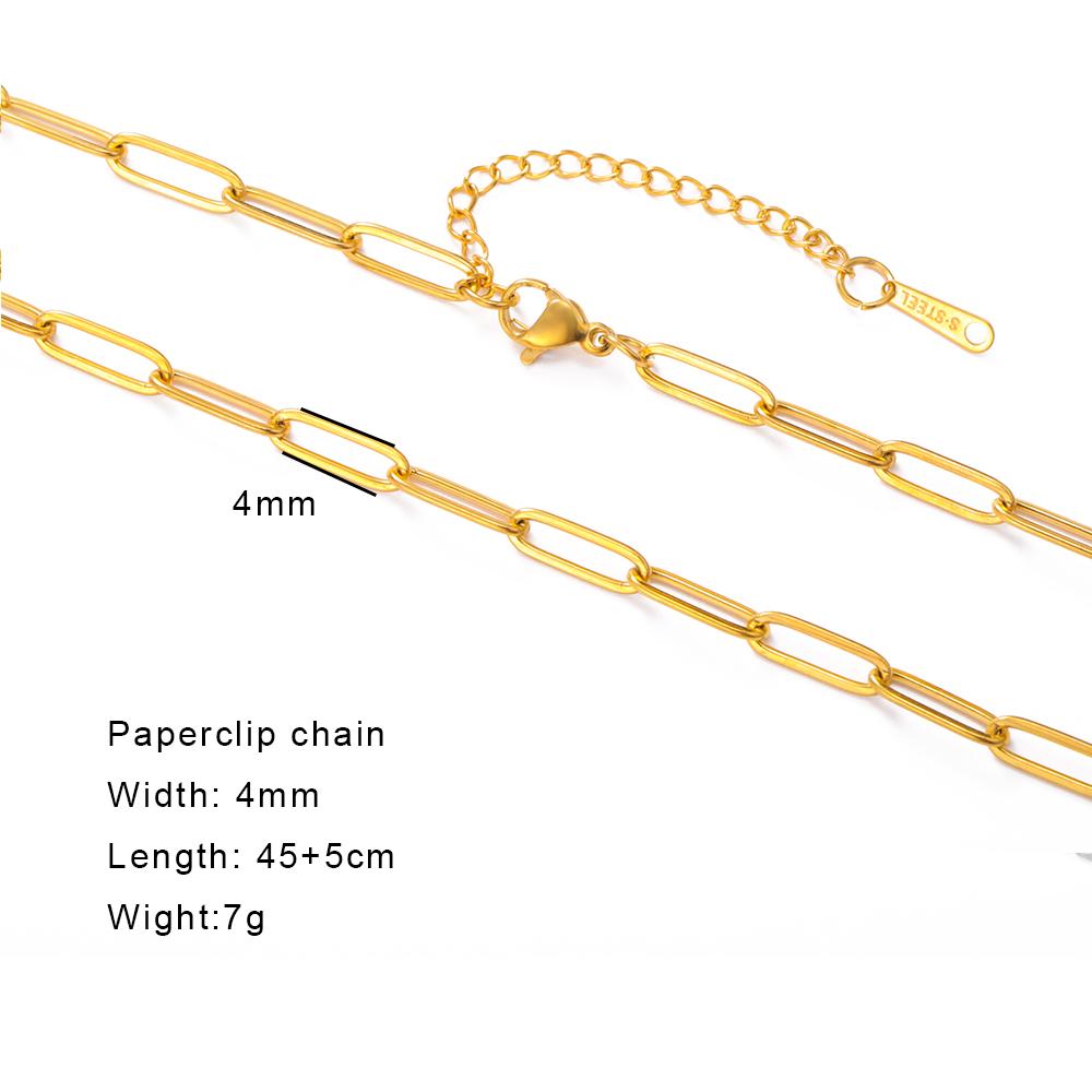 Stainless Steel Gold Color Chain Necklace Women Minimalist Cuban Paperclip Twisted Snake Chain Fashion Jewelry 45-50cm
Stainless Steel Gold Color Chain Necklace Women Minimalist Cuban Paperclip Twisted Snake Chain Fashion Jewelry 45-50cm