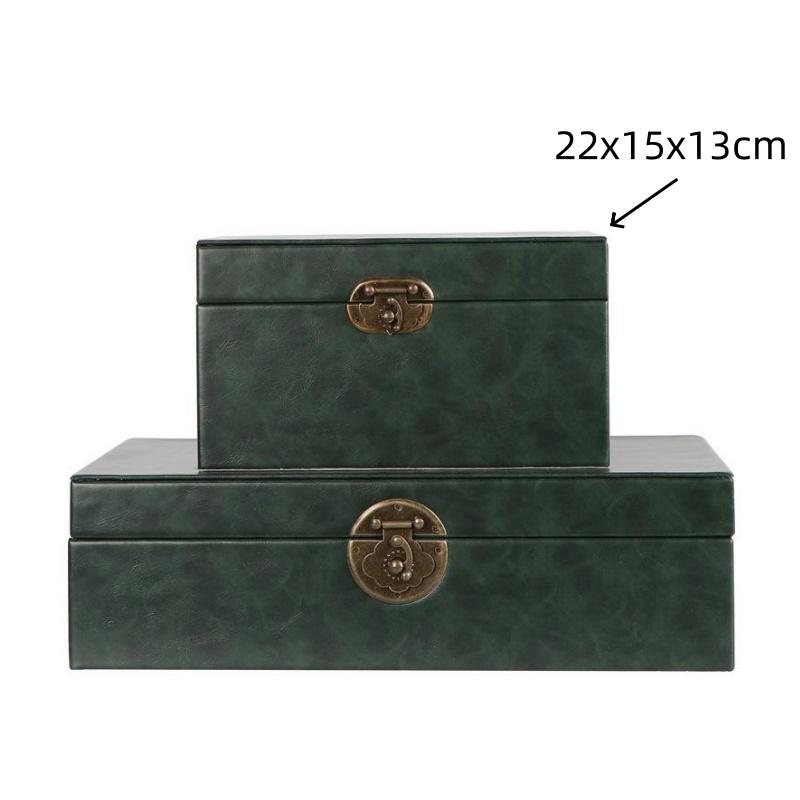 Chinese-style Retro Wooden Storage Box Rectangular Green Leather Jewelry Box Golden Lock Desktop Container Home Decoration
Chinese-style Retro Wooden Storage Box Rectangular Green Leather Jewelry Box Golden Lock Desktop Container Home Decoration