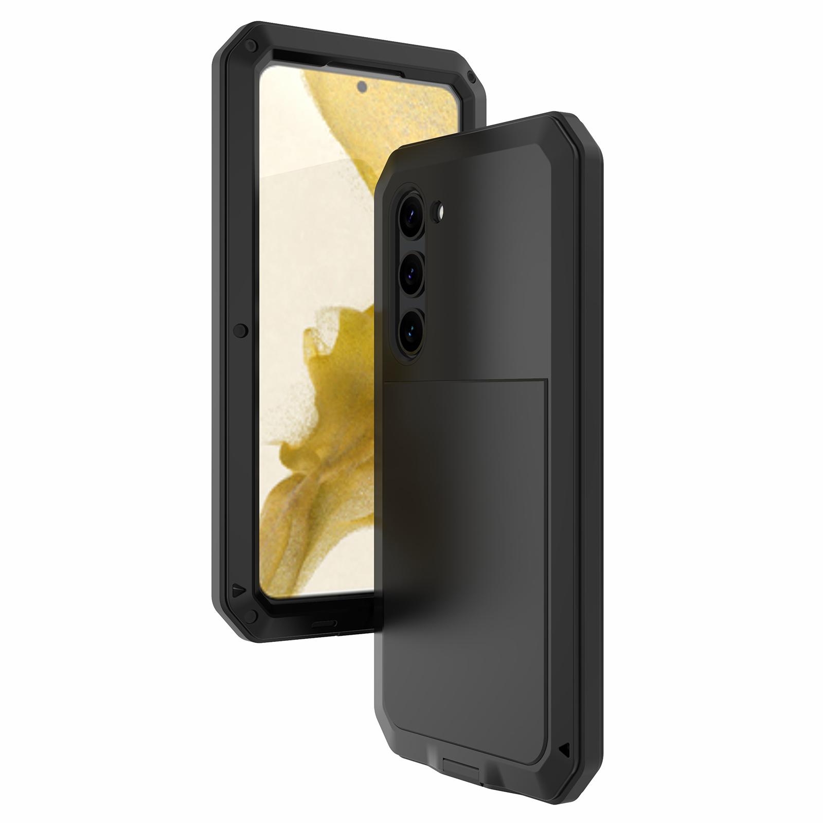 For Samsung Galaxy S23 Silicone+Metal Anti-drop Phone Case Anti-scratch Phone Cover with Tempered Glass Film Black
For Samsung Galaxy S23 Silicone+Metal Anti-drop Phone Case Anti-scratch Phone Cover with Tempered Glass Film Black