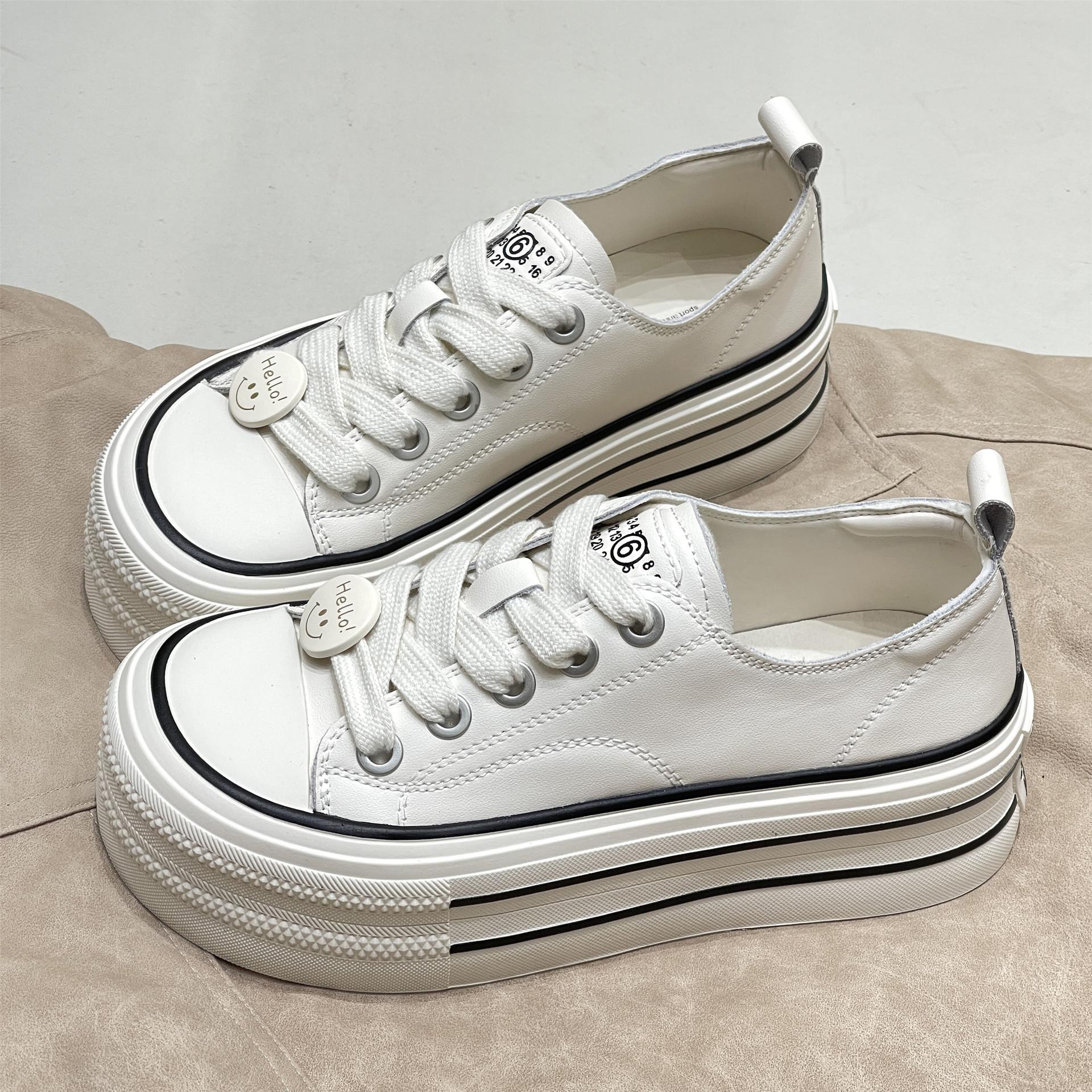 Spring New Thick-Soled Leather Sneakers Lace-up Flat Color-Blocking Preppy Style Low-Top All-Match Women s White Shoes
Spring New Thick-Soled Leather Sneakers Lace-up Flat Color-Blocking Preppy Style Low-Top All-Match Women s White Shoes