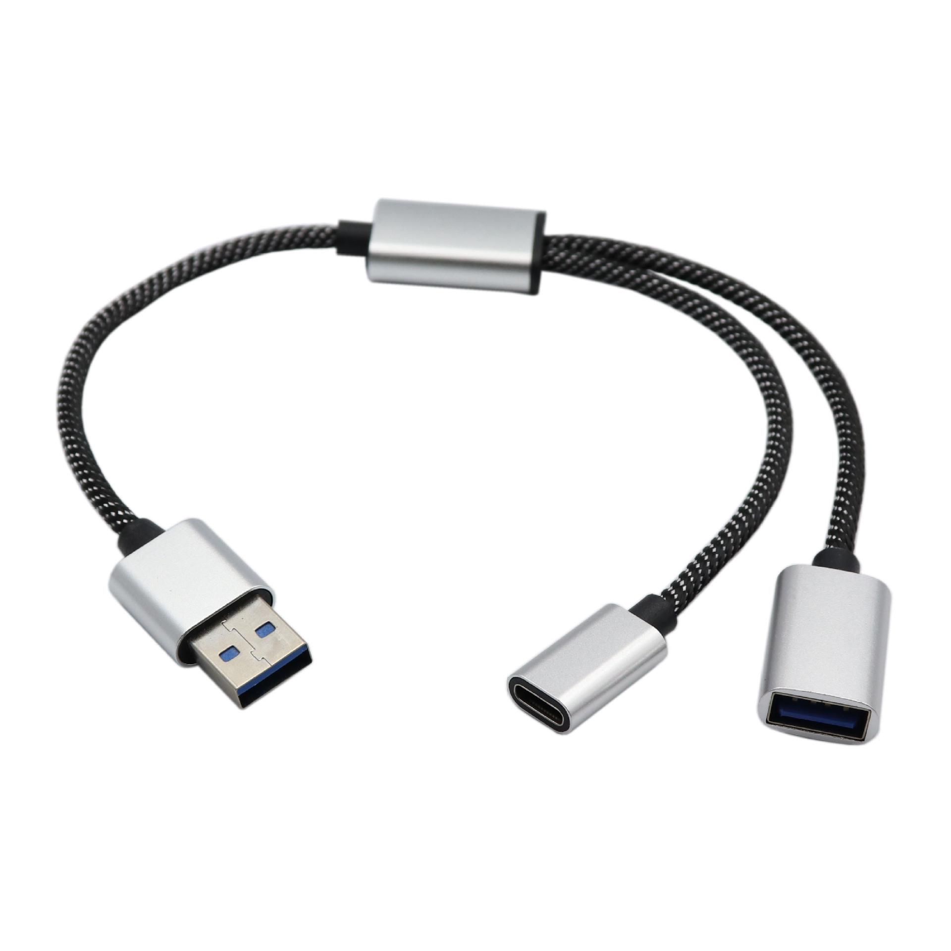 USB 2.0 One-to-Three Hub with Dual USB 2.0 and Type-C Female Ports
USB 2.0 One-to-Three Hub with Dual USB 2.0 and Type-C Female Ports