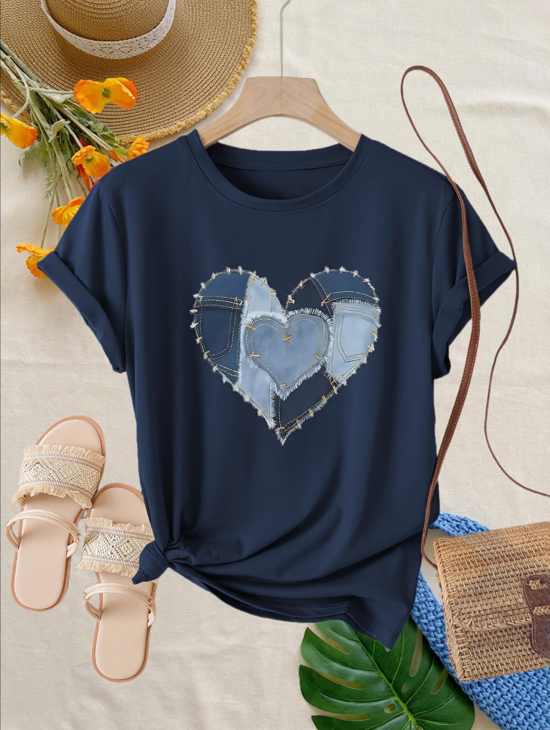 Heart Pattern Print Short Sleeve T-Shirt. Women s Round Neck Casual Sport Shirt. Regular Fit Top for All Seasons 3XL дубильна кора
Heart Pattern Print Short Sleeve T-Shirt. Women s Round Neck Casual Sport Shirt. Regular Fit Top for All Seasons 3XL дубильна кора