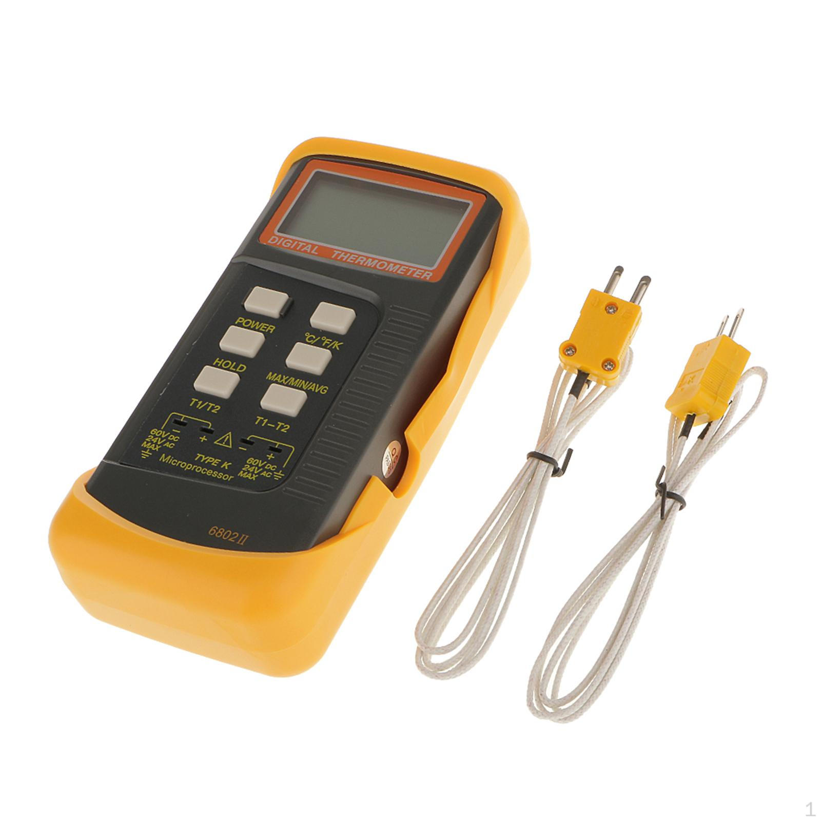 LCD K-Type Dual Two Channel Thermocouple Sensor Probe
LCD K-Type Dual Two Channel Thermocouple Sensor Probe