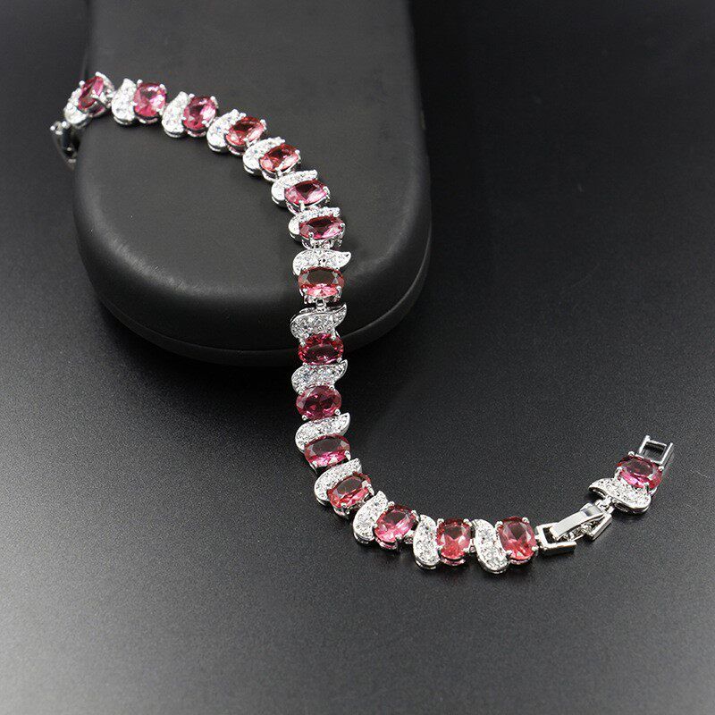 Light Luxury Zircon Bracelet Classic Hand Jewelry Chicken Leg Curved Moon Color Jewelry Gem Seven Color European and American Bracelet Women Rose Red
Light Luxury Zircon Bracelet Classic Hand Jewelry Chicken Leg Curved Moon Color Jewelry Gem Seven Color European and American Bracelet Women Rose Red