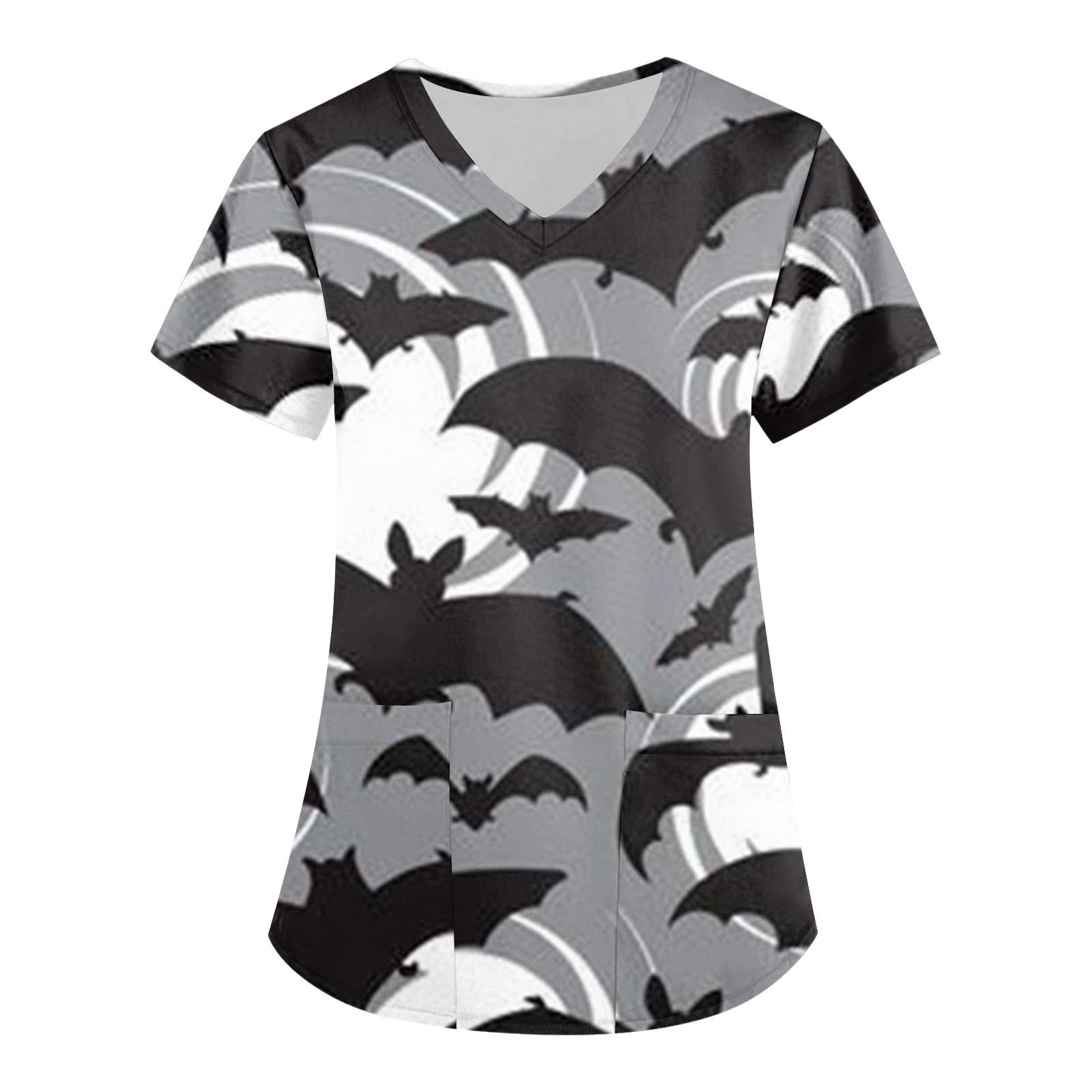 Women s Halloween Printing Short Sleeve V-neck Tops Working Pocket Blouse M чорний
Women s Halloween Printing Short Sleeve V-neck Tops Working Pocket Blouse M чорний