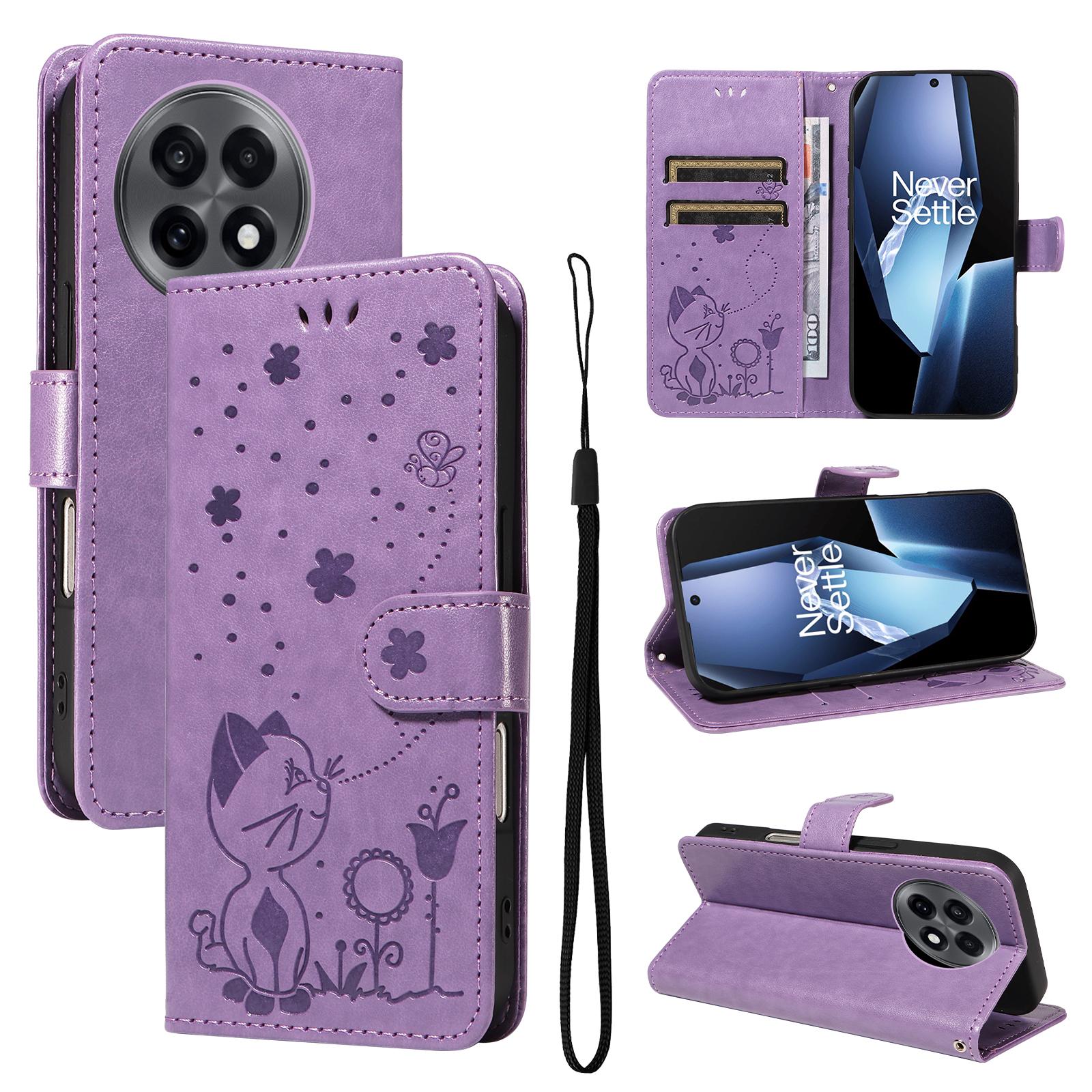 For OnePlus 13R 5G Leather Case Cat Bee Pattern Phone Cover Wallet Stand with Strap Purple
For OnePlus 13R 5G Leather Case Cat Bee Pattern Phone Cover Wallet Stand with Strap Purple