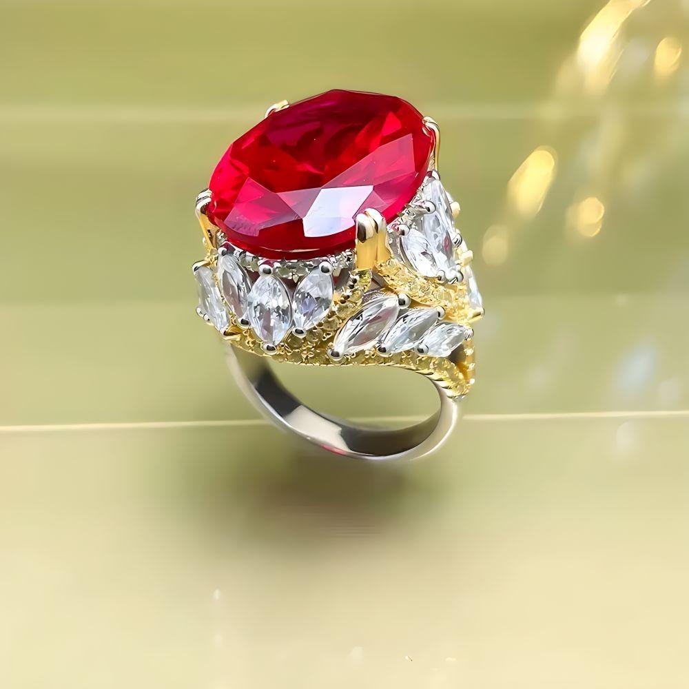 Luxury Gemstone Ring Blue Spinel Statement High Carbon Diamond Red Corundum Women Rings
Luxury Gemstone Ring Blue Spinel Statement High Carbon Diamond Red Corundum Women Rings