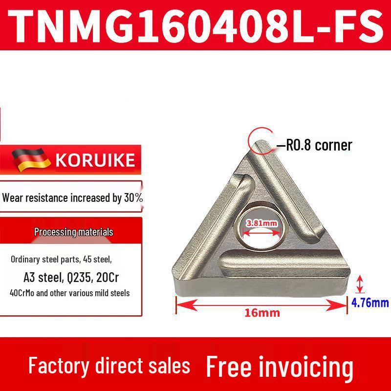 Right-Hand Metal Ceramic Triangular CNC Roughing Blade TN160/404R-FS
Right-Hand Metal Ceramic Triangular CNC Roughing Blade TN160/404R-FS