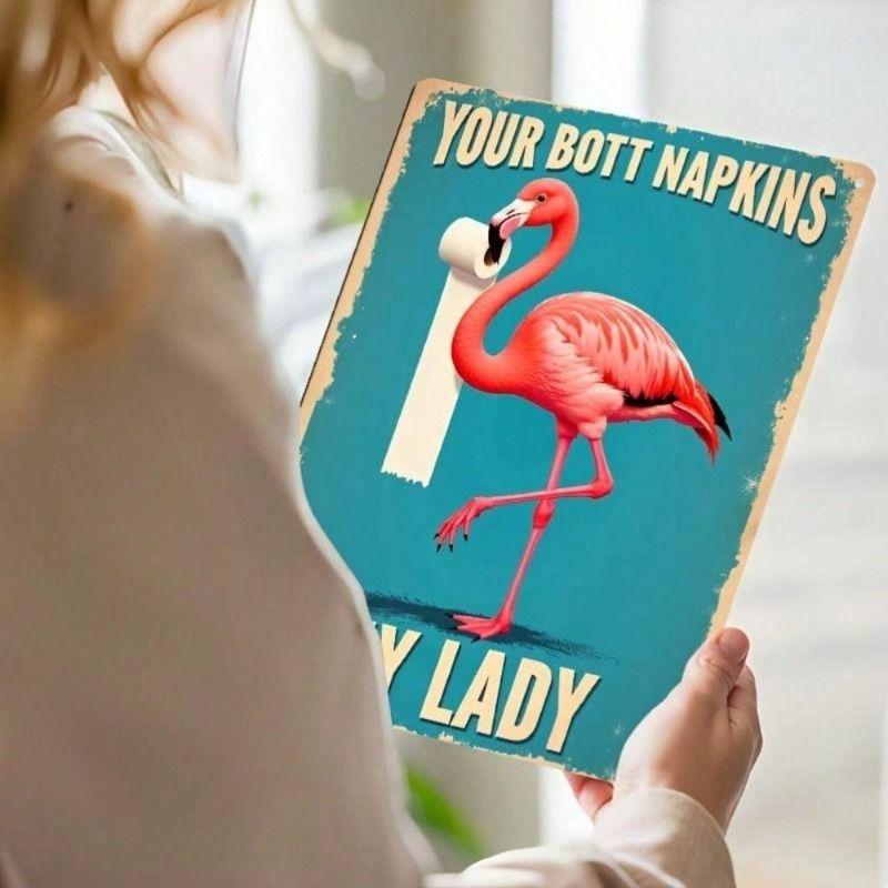 Metal Wall Art Flamingo for Bathroom, Vintage Funny Napkin Holder for Kitchen
Metal Wall Art Flamingo for Bathroom, Vintage Funny Napkin Holder for Kitchen