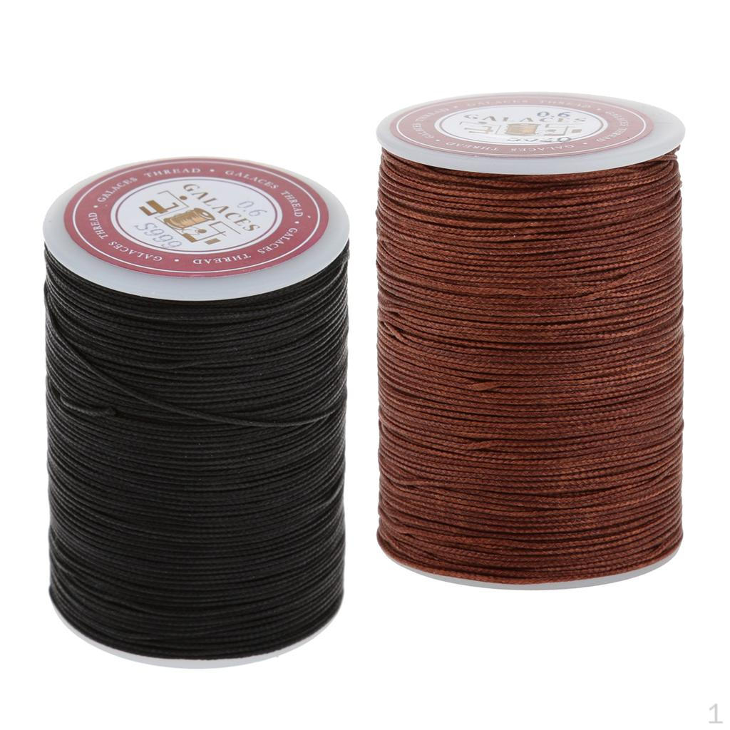 2 рулона швейных катушек с нитками круглого сечения толщиной 0,6 мм для рукоделия из кожи