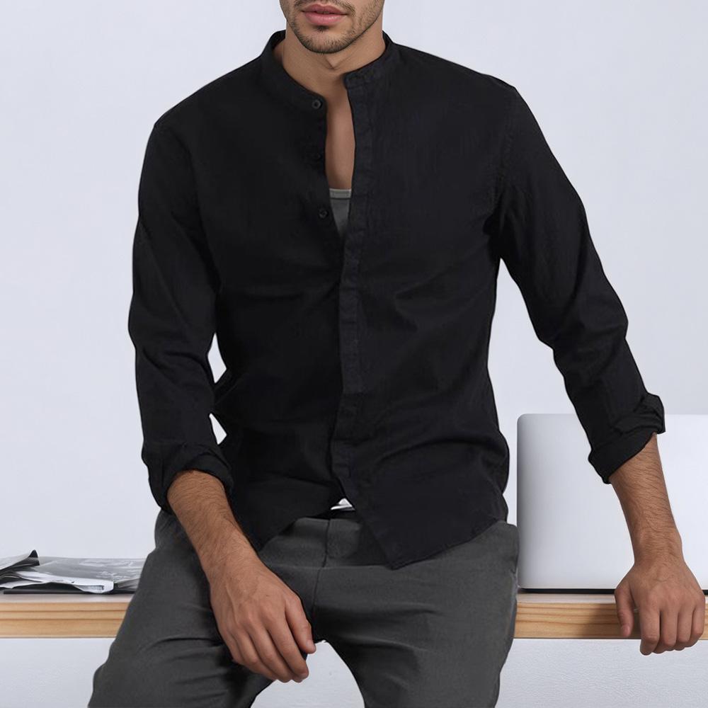 Чоловіча бавовняно-лляна сорочка однотонна, з вирізом хенлі, повсякденна, ділова, базового стилю, приталеного крою, на один ґудзик, легка сорочка XXXL чорний
Чоловіча бавовняно-лляна сорочка однотонна, з вирізом хенлі, повсякденна, ділова, базового стилю, приталеного крою, на один ґудзик, легка сорочка XXXL чорний