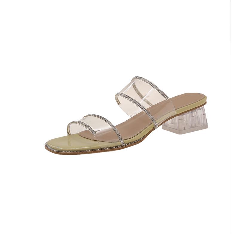 Block Heel Transparent Crystal Foreign-style Slippers Summer New Square-toe Open-toe Temperament, Versatile Cool Mopping 40 світло-жовтого кольору
Block Heel Transparent Crystal Foreign-style Slippers Summer New Square-toe Open-toe Temperament, Versatile Cool Mopping 40 світло-жовтого кольору