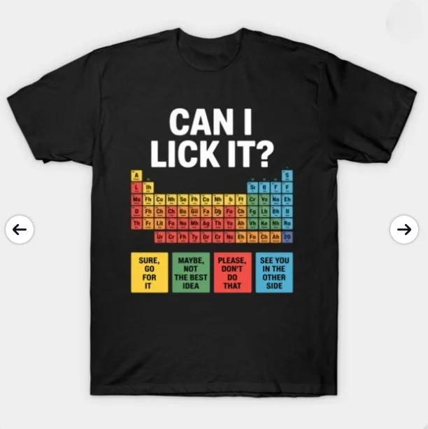 Can I Lick It Chemistry Science Day Short-Sleeved Crew Neck T-Shirt with Cute Pattern Women s Top Summer Streetwear - Men ... S разноцветный
Can I Lick It Chemistry Science Day Short-Sleeved Crew Neck T-Shirt with Cute Pattern Women s Top Summer Streetwear - Men ... S разноцветный