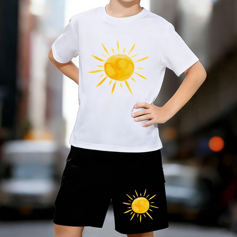 Boys 2 Piece Cartoon Sun Printed Outfit, Short Sleeve T-Shirt and Shorts Set for Kids Age 5-14,Black , White Sporty Casual Summer Clothes 13-14 Years білий
Boys 2 Piece Cartoon Sun Printed Outfit, Short Sleeve T-Shirt and Shorts Set for Kids Age 5-14,Black , White Sporty Casual Summer Clothes 13-14 Years білий