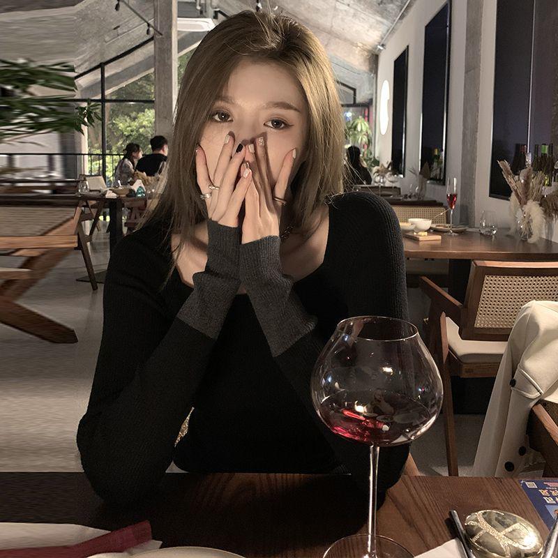 Women s Chic Color Block Knit Sweater - French Clavicle Square Neck, Close-Fitting Autumn/Winter Fashion Base Layer One Size
Women s Chic Color Block Knit Sweater - French Clavicle Square Neck, Close-Fitting Autumn/Winter Fashion Base Layer One Size