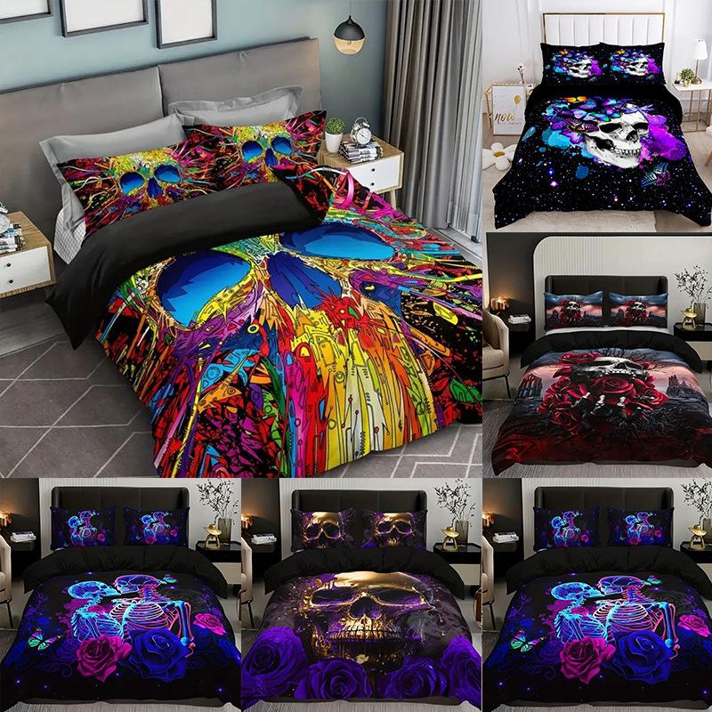 Three-Piece Digital Printing Skull Rose Series Quilt Cover Home Textile 70 * 133 two-piece set
Three-Piece Digital Printing Skull Rose Series Quilt Cover Home Textile 70 * 133 two-piece set