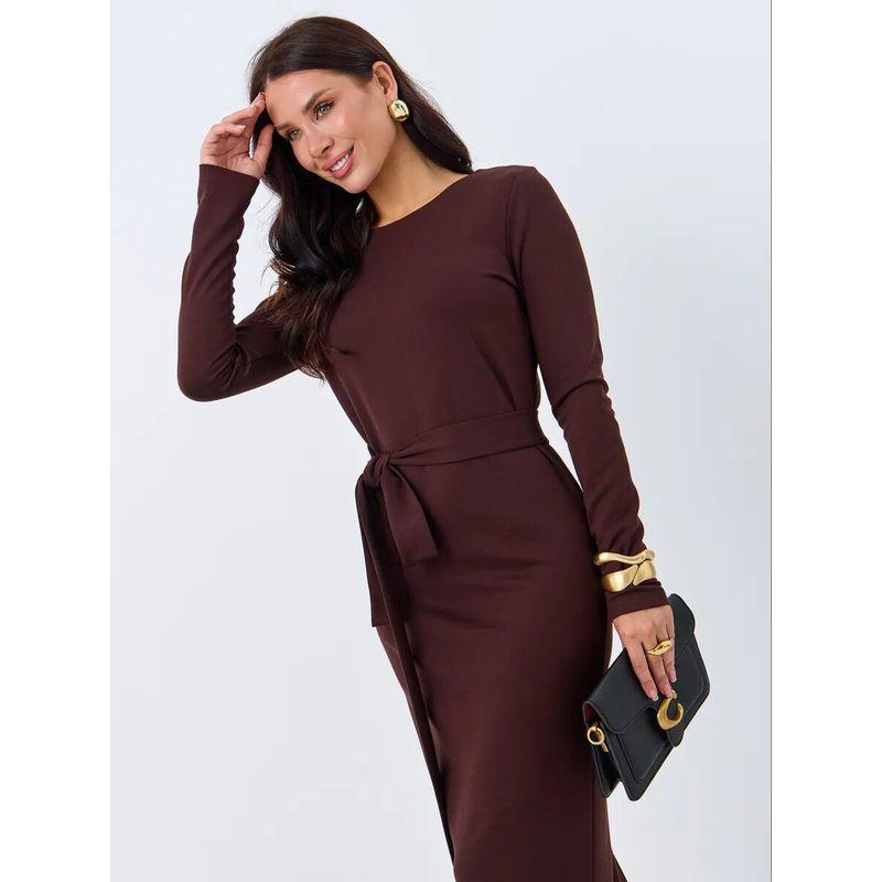 European and American Women s Clothing Amazon s New Fashionable Office Slim-Fit Pullover V-Neck Waist-Cinching Slit Long-Sleeve Mid-Length Dress Brown XL
European and American Women s Clothing Amazon s New Fashionable Office Slim-Fit Pullover V-Neck Waist-Cinching Slit Long-Sleeve Mid-Length Dress Brown XL