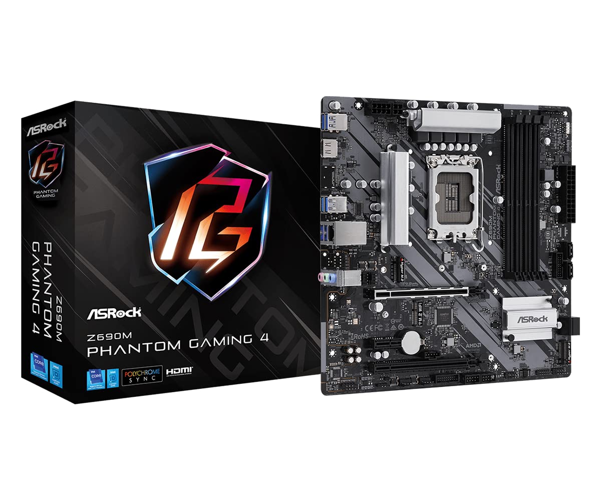 Материнська плата ASRock Z690M Phantom Gaming 4, сумісна з процесором Intel Z690 12-го покоління, авторизований дистриб ютор материнських плат MicroATX Z690M (LGA1700)
Материнська плата ASRock Z690M Phantom Gaming 4, сумісна з процесором Intel Z690 12-го покоління, авторизований дистриб ютор материнських плат MicroATX Z690M (LGA1700)
