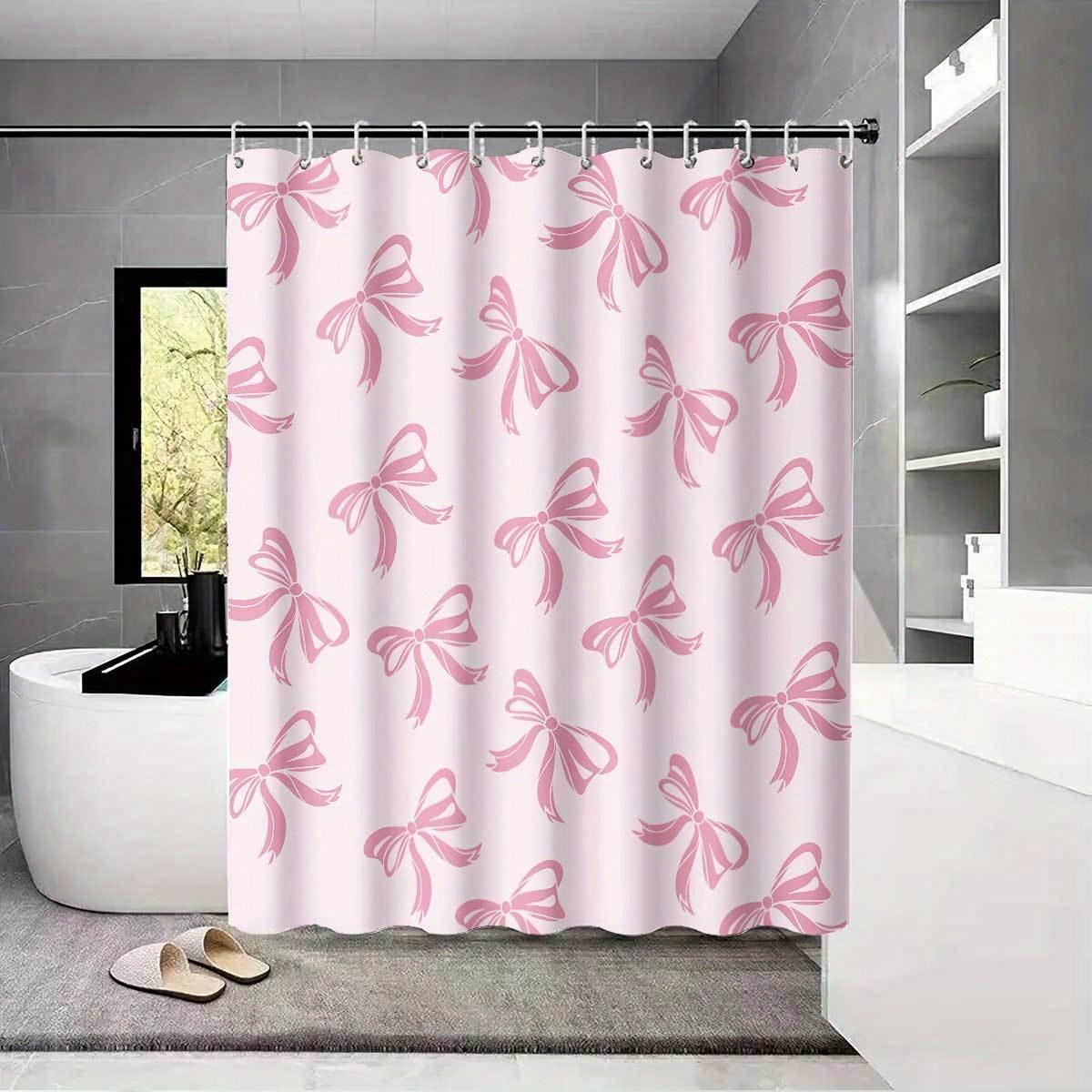 1Pc Pink Shower Curtain With Bow Pattern - Polyester Fabric, Machine Washable, Suitable For Bathroom Dcor. W60H190(CM)-1 Pcs
1Pc Pink Shower Curtain With Bow Pattern - Polyester Fabric, Machine Washable, Suitable For Bathroom Dcor. W60H190(CM)-1 Pcs