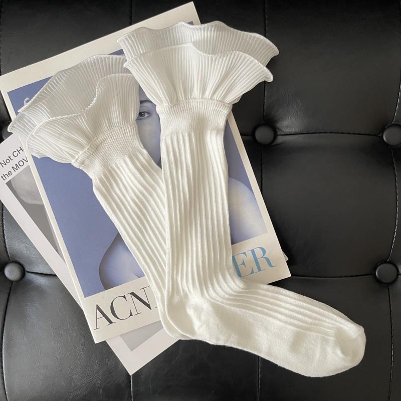 Double-layer ruffled three-dimensional cut mid-tube slouch socks, thin summer black and white solid color vintage socks for women, Japanese style JK Average Size
Double-layer ruffled three-dimensional cut mid-tube slouch socks, thin summer black and white solid color vintage socks for women, Japanese style JK Average Size