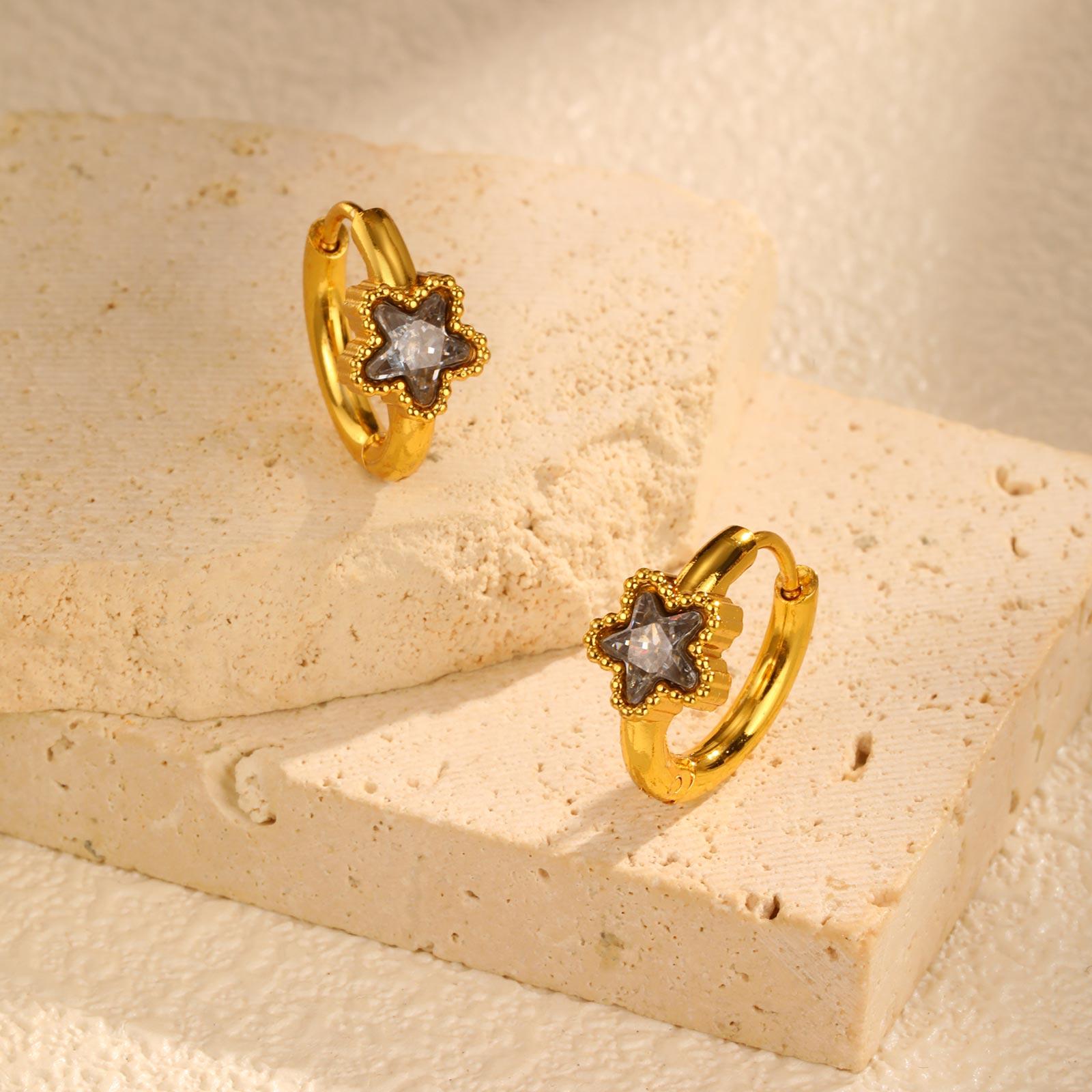 Dainty White Zircon Heart-shaped Earrings for Women,Pentagonal Star Earrings Gold Color Stainless Steel,Trendy Jewelry Gift
Dainty White Zircon Heart-shaped Earrings for Women,Pentagonal Star Earrings Gold Color Stainless Steel,Trendy Jewelry Gift