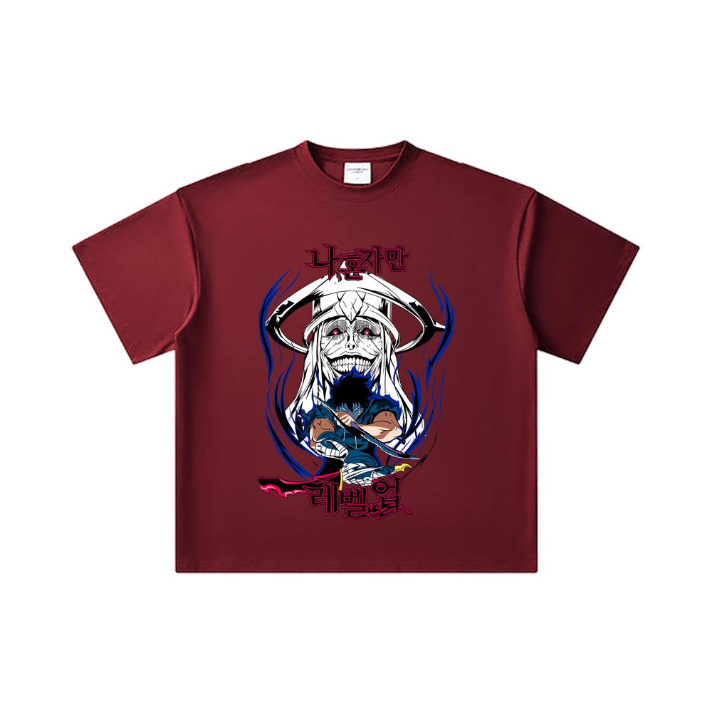 260 GSM Double Yarn 32 Count 100% Cotton Solo Leveling V9 Print Unisex Heavy Cotton T Shirt 2XL вина червоного кольору
260 GSM Double Yarn 32 Count 100% Cotton Solo Leveling V9 Print Unisex Heavy Cotton T Shirt 2XL вина червоного кольору