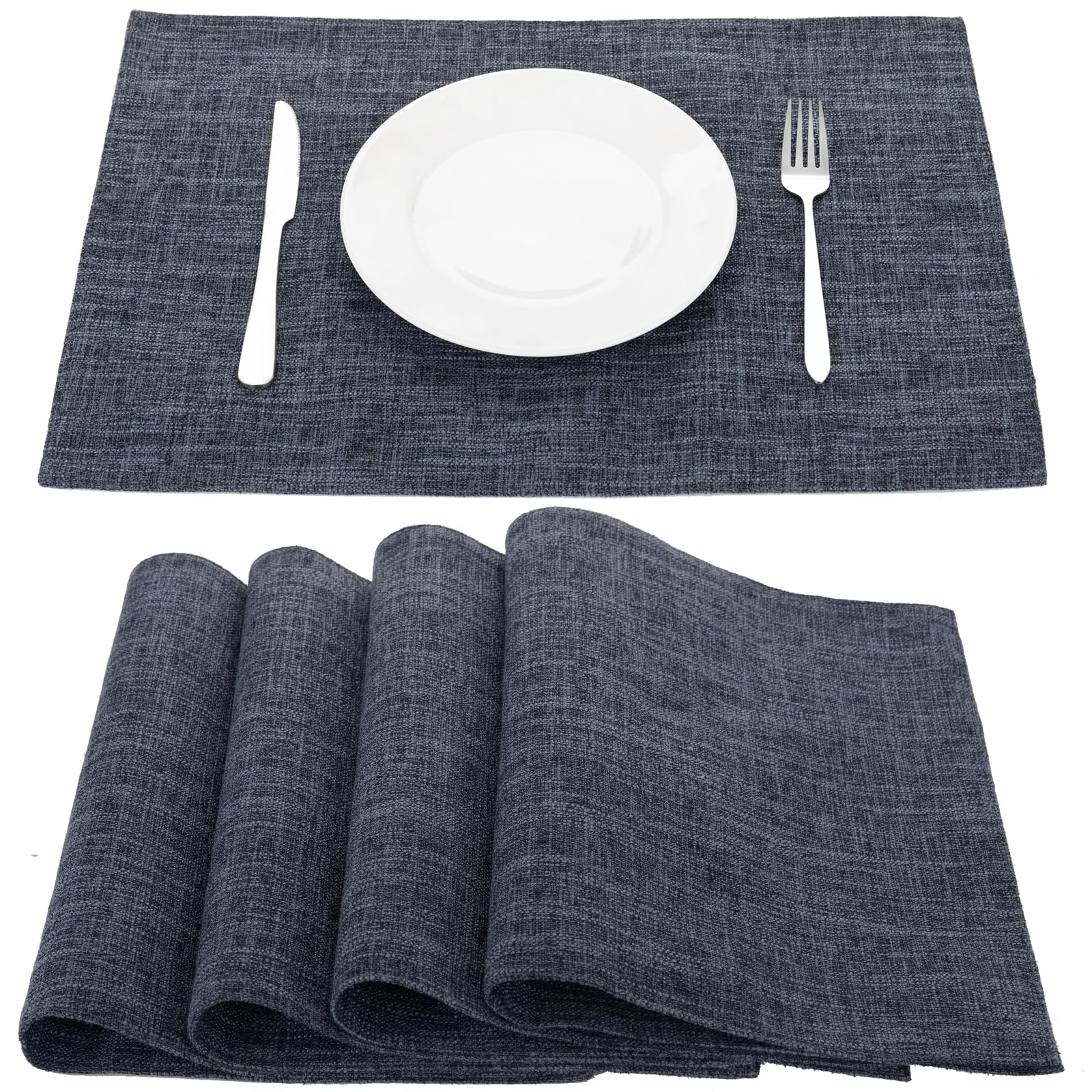 Senteria Solid Japanese Easy to for and Set of 4 Cotton-Linen Placemats, Double-Layered Fabric, Color, Style, Flexible, Insulating, Non-Slip, Clean, чёрный
Senteria Solid Japanese Easy to for and Set of 4 Cotton-Linen Placemats, Double-Layered Fabric, Color, Style, Flexible, Insulating, Non-Slip, Clean, чёрный