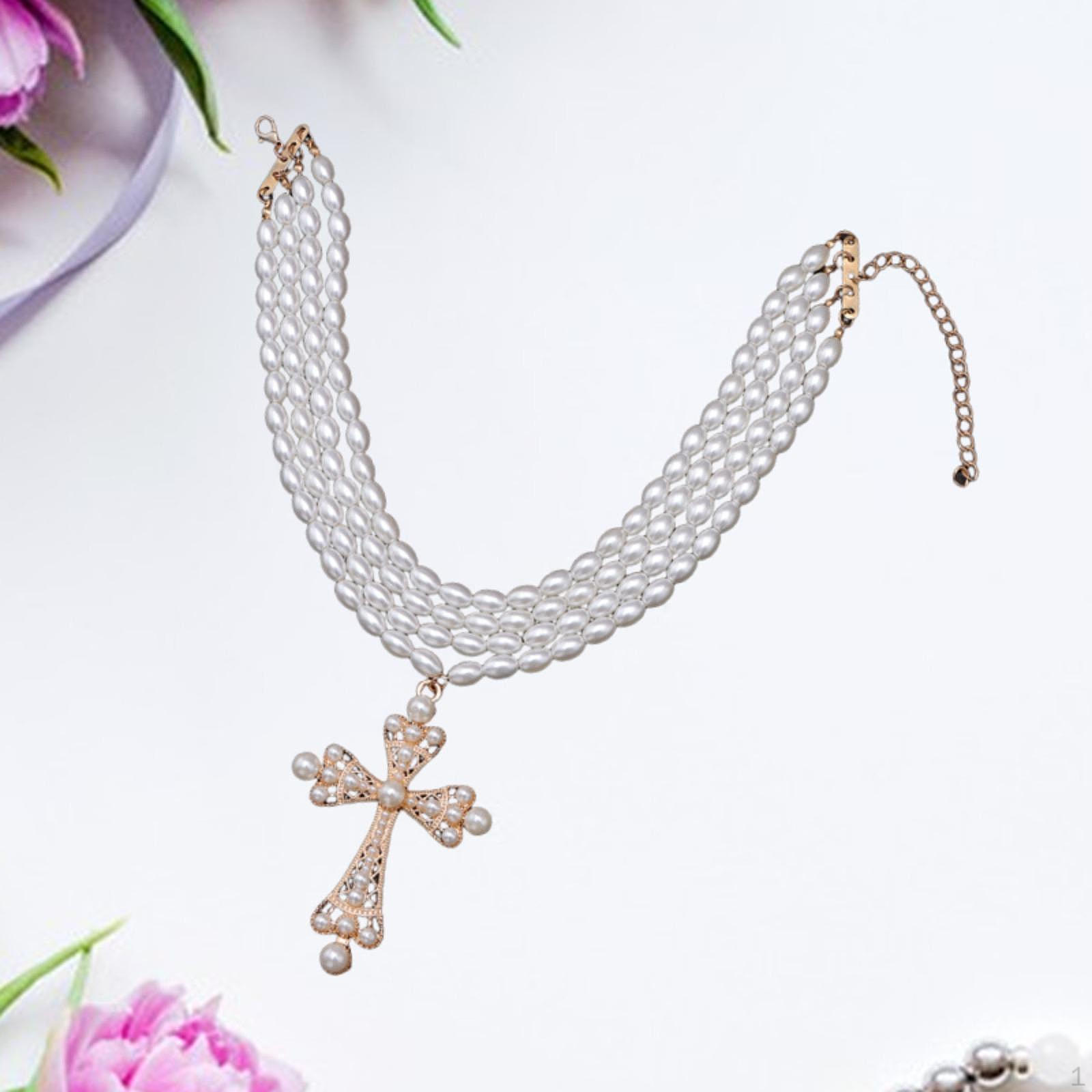 Cross Pendant Necklace for Women Bead Decor Choker Gothic Elegant Jewelry Stacked Silver Color
Cross Pendant Necklace for Women Bead Decor Choker Gothic Elegant Jewelry Stacked Silver Color