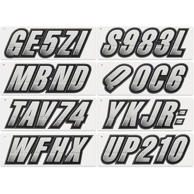 STIFFIE Techtron Silver/Black 3 Boat & PWC Регистрационные наклейки • Наклейки с цифрами и буквами
STIFFIE Techtron Silver/Black 3 Boat & PWC Регистрационные наклейки • Наклейки с цифрами и буквами