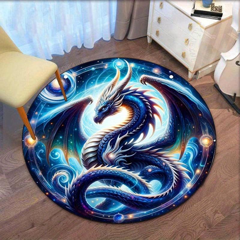 Blue dragon galaxy cosmic round rug fantasy mythical creature crystal velvet carpet for bedroom living room gaming room decor 60cm
Blue dragon galaxy cosmic round rug fantasy mythical creature crystal velvet carpet for bedroom living room gaming room decor 60cm