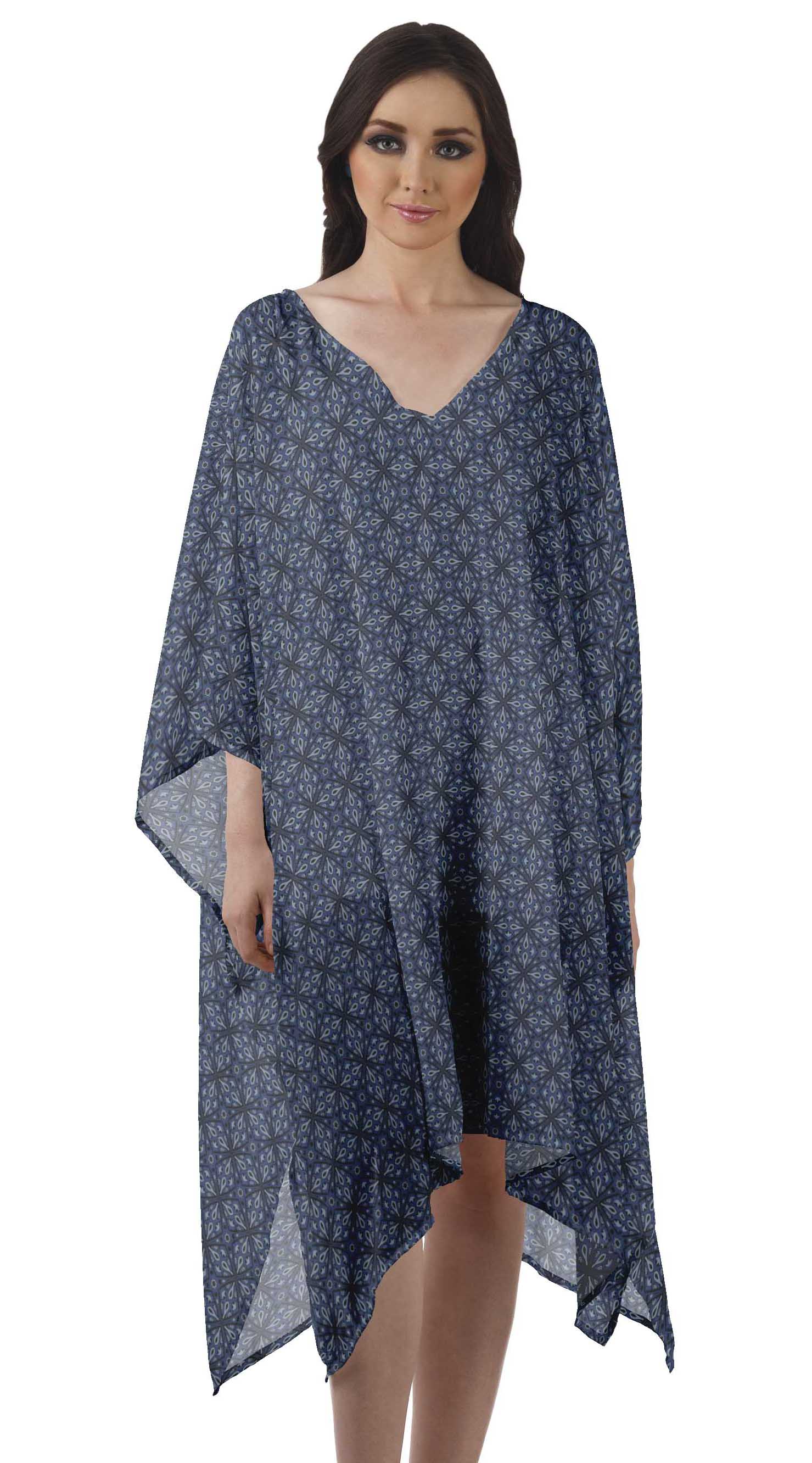 Moomaya Georgette Short Caftan Midi Dress Beach Swimwear Cover up Womens 2XL-3XL темно-синий
Moomaya Georgette Short Caftan Midi Dress Beach Swimwear Cover up Womens 2XL-3XL темно-синий