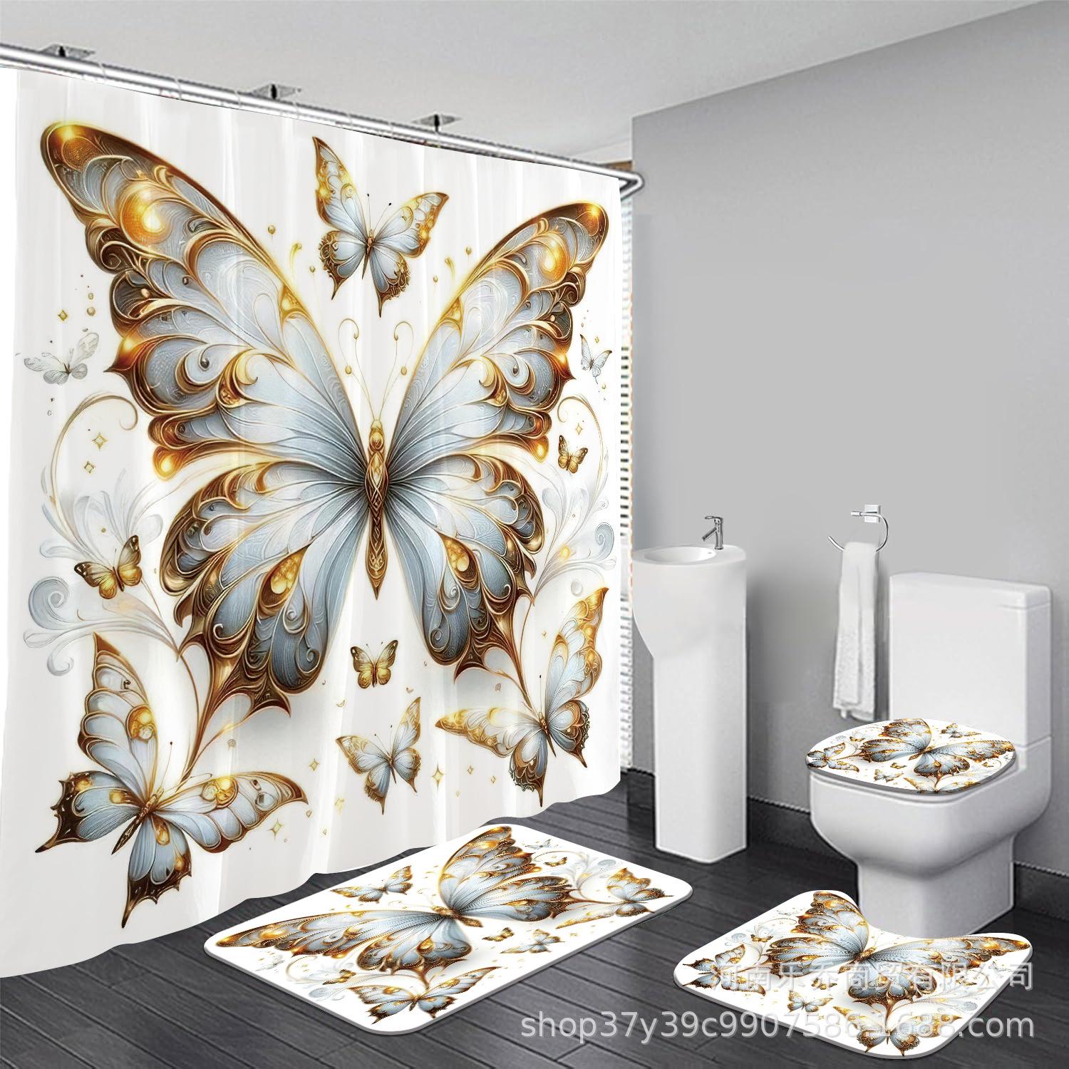 Elegant Golden Butterfly Shower Curtain - Waterproof & Mildew-Proof with Hooks 12 hooks
Elegant Golden Butterfly Shower Curtain - Waterproof & Mildew-Proof with Hooks 12 hooks