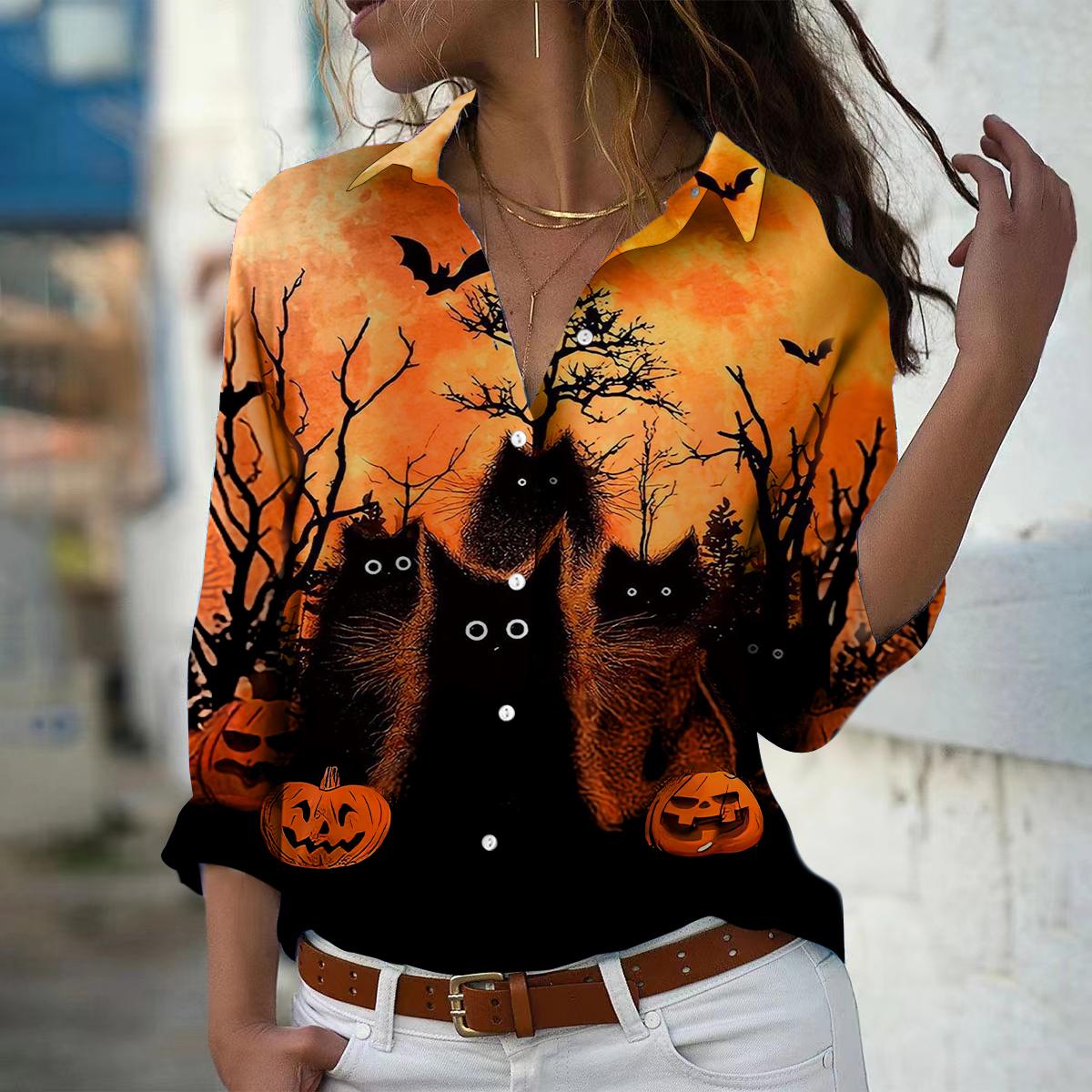 Черная кошка с принтом женская блузка весна осень женская офисная женская рубашка на пуговицах с отложным воротником XL жёлтый
Черная кошка с принтом женская блузка весна осень женская офисная женская рубашка на пуговицах с отложным воротником XL жёлтый